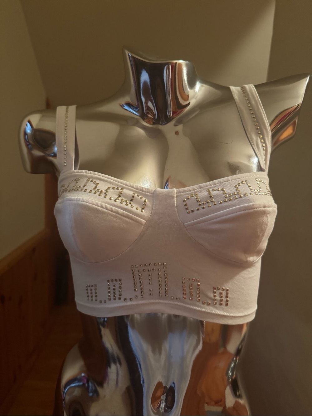 ASOS White Studded Versace inspired crop top